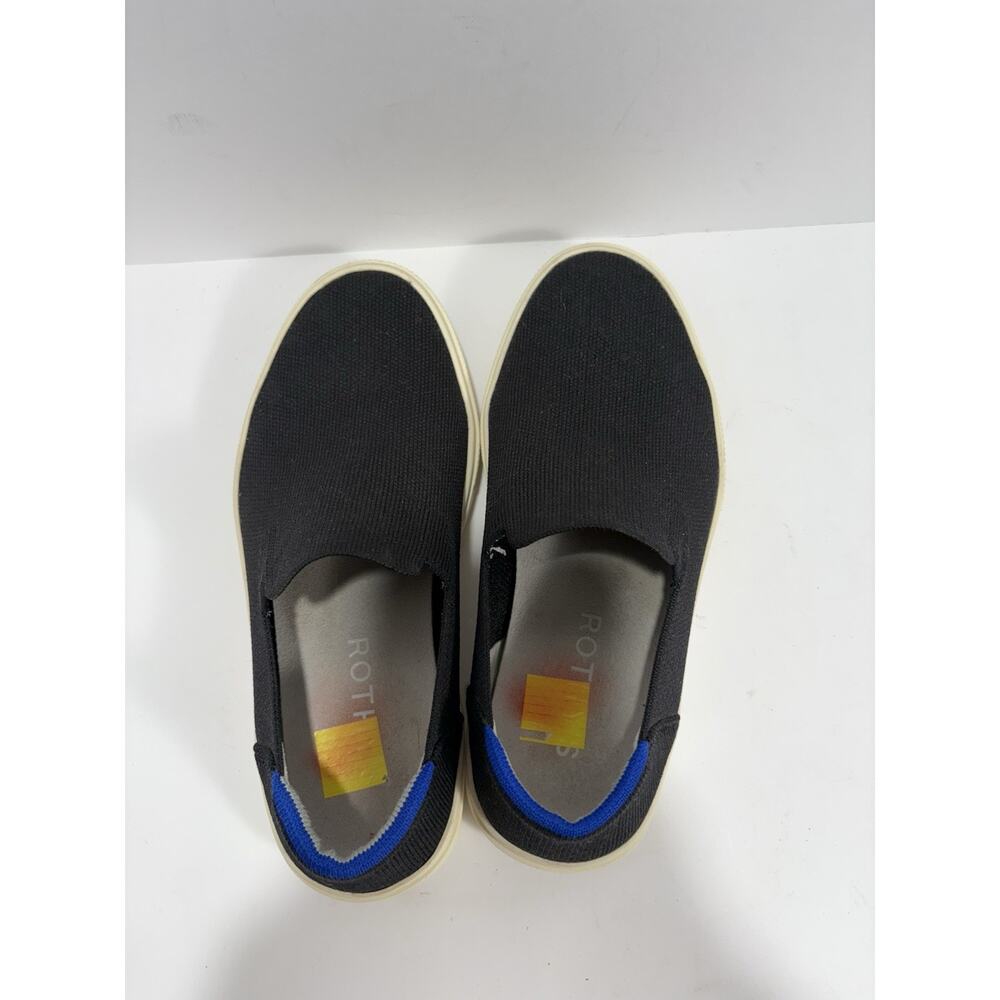 Women's Black Slip-On Canvas Loafers with Ivory Sole - Picture 4 of 9